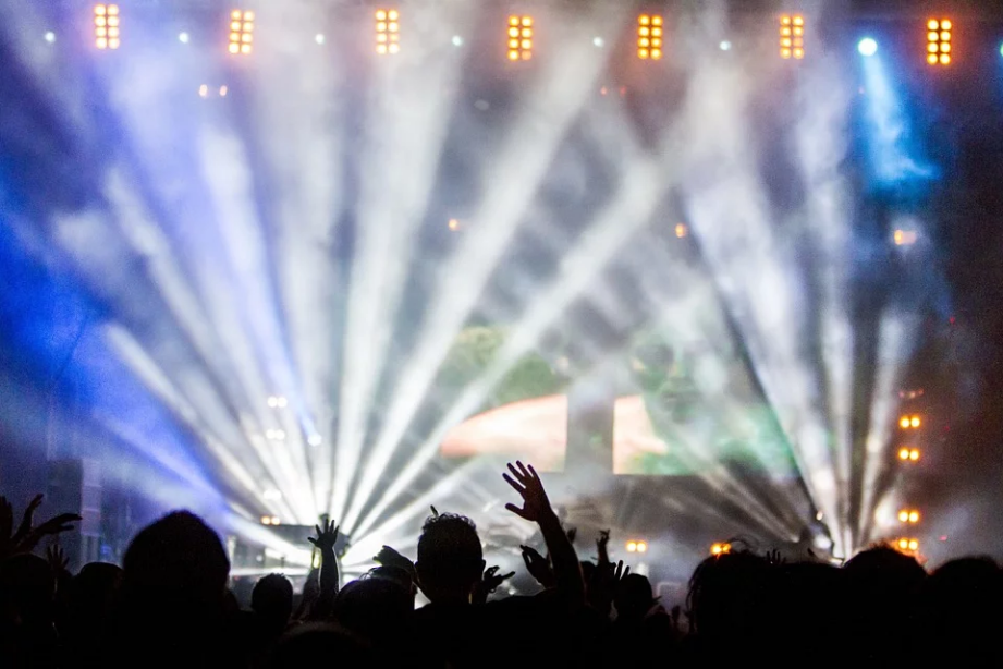 a crowded concert venue